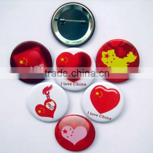 New arrival fashion promotional gift tinplate badge with tower picture
