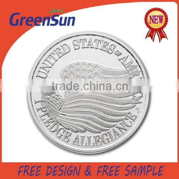 Cheap price custom Hot sale brushed silver challenge coin