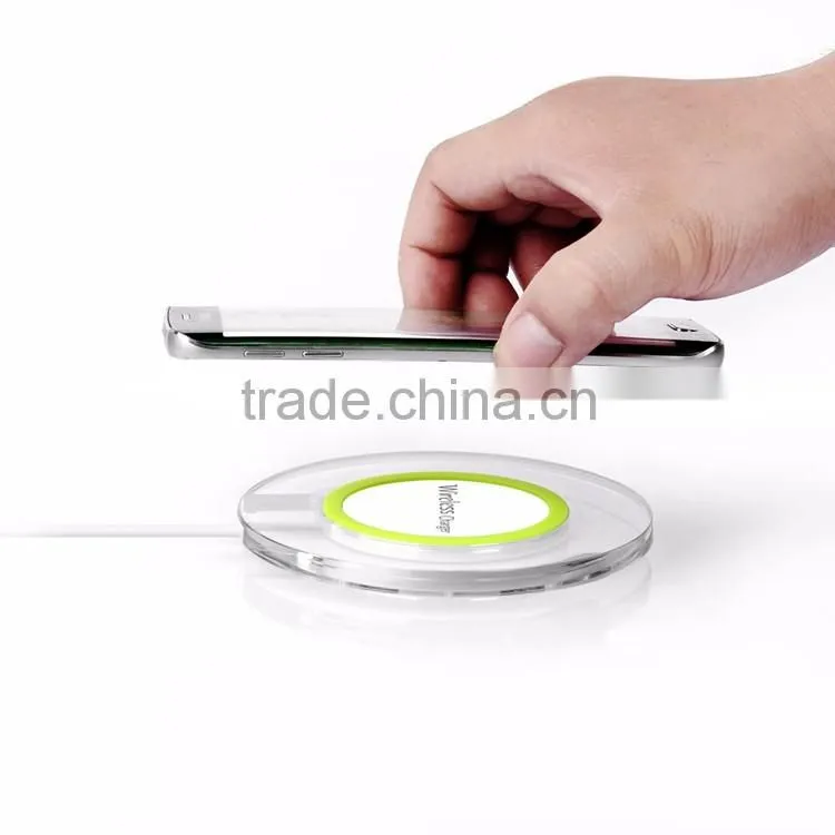 2016 Cool LED indictor Charging QI Standard Wireless Charger Pad And Receiver For Both iPhone Android Phone