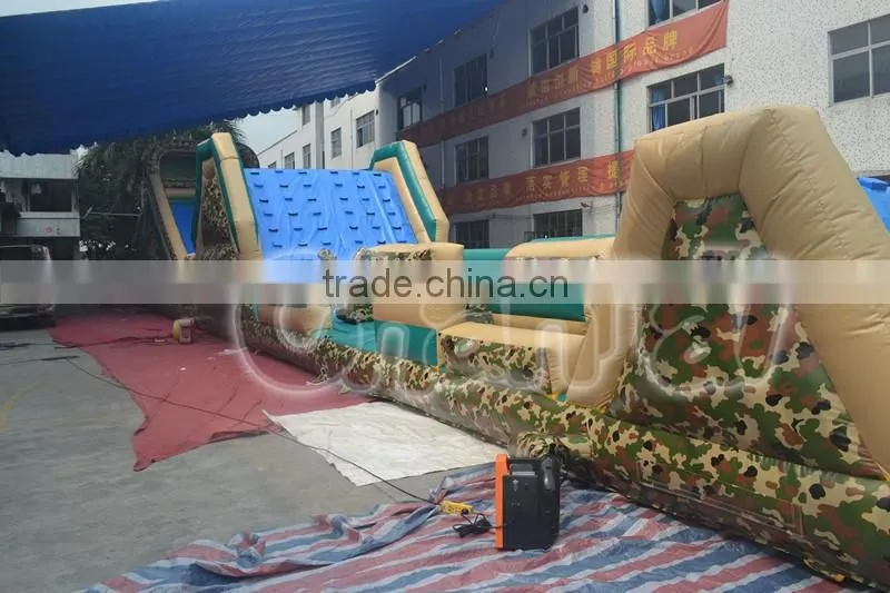 Giant interactive military boot camp inflatable obstacle course for sale, adult inflatable obstacle course