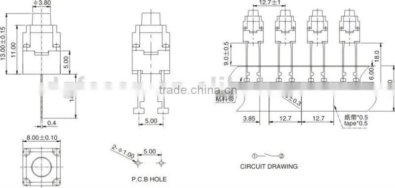 waterproof push button switch TS-3004