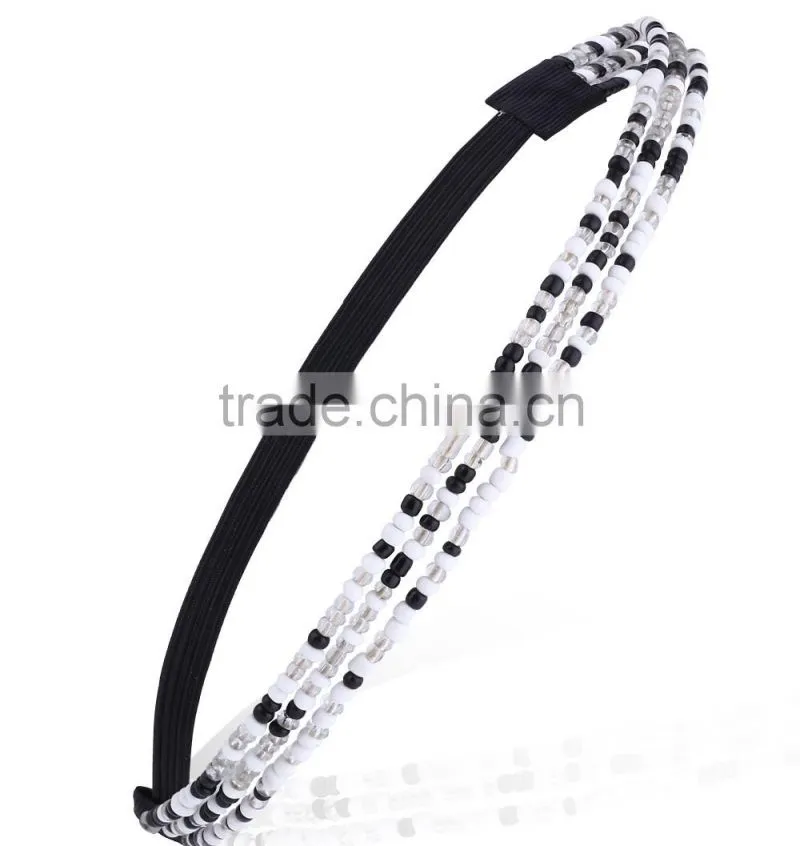 Fashion rhinestone high end quality pretty fashion Embellished Stretch headband hairband