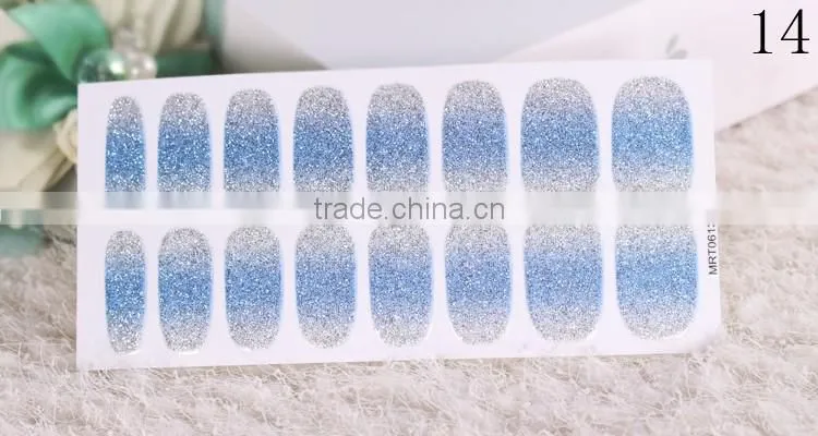 finger nails mix color glitter Good looking high quality shimmer shade color nail wrap
