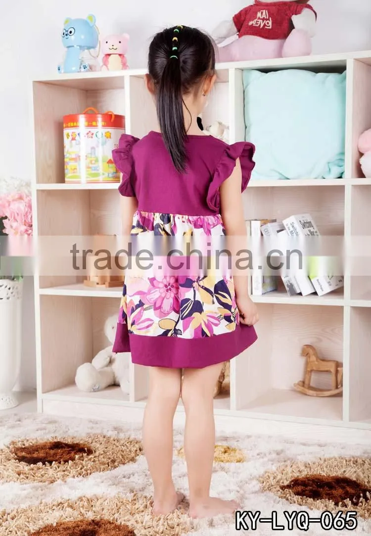 Latest Fashion Baby One Piece Cotton Frocks Designs Kids Summer Printed Girl Dress