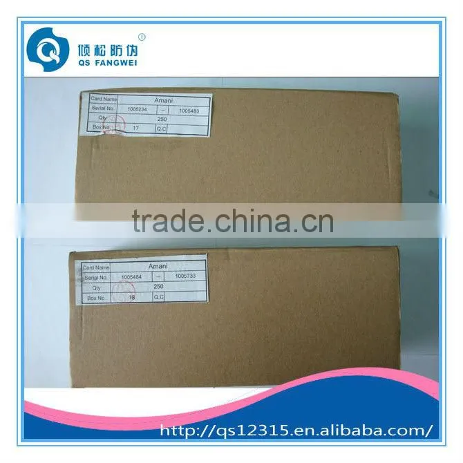 CR80 PVC plastic club membership card with serial number