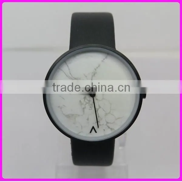 2016 new arrival japan movt quartz watch stainless steel back marble dial watch