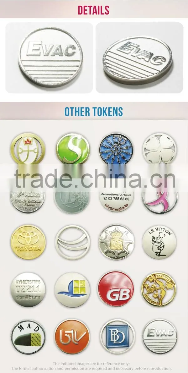 China Supplier metal soft cloisonne oem custom token coin
