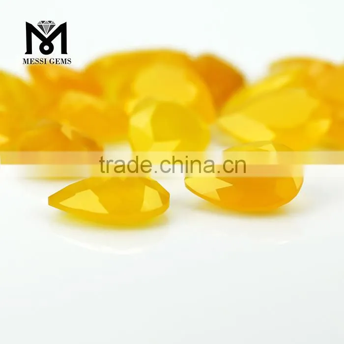 New Arrival Faceted Pear Cut 10 x 14 Loose Stone Yellow Agate