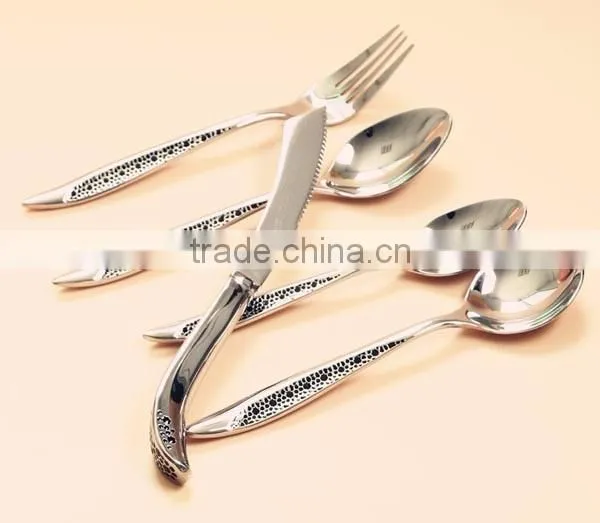 metal spork flatware sterling silver flatware luxury flatware bronze flatware set