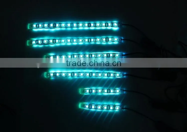 6pcs rgb motorcycle led strip light kit neon glow strip with Remote Controller
