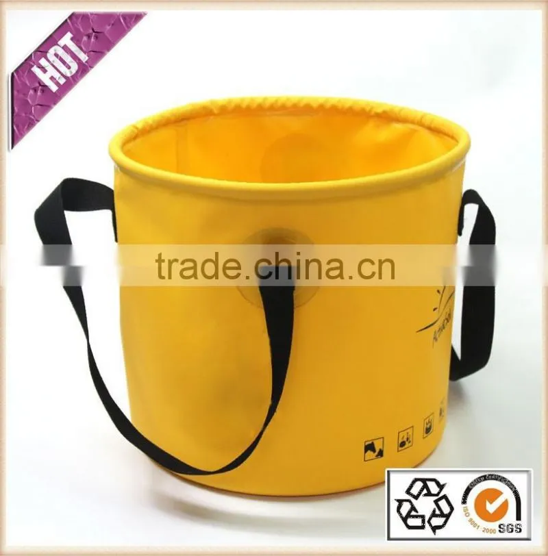 Fishing Folding Bucket 10L 20L 30L Flexible and Foldable PVC Tarpaulin Folding Bucket With Lid