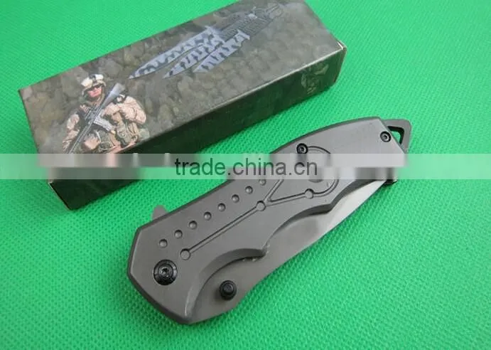 OEM titanium surface folding knife with 5CR13MOV blades