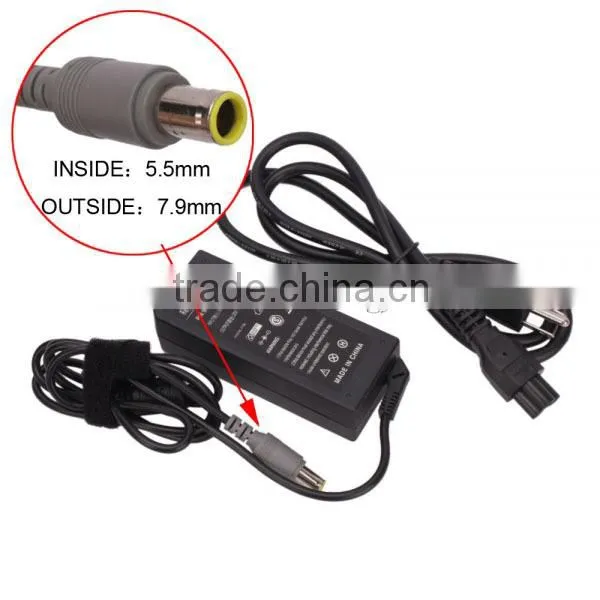 65W AC Laptop Adapter for Lenovo ThinkPad T60 R61 X300 3000 N100 Black