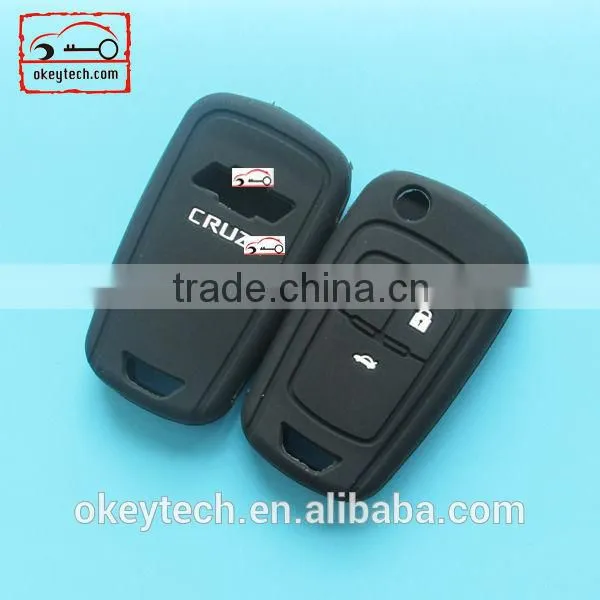 Okeytech silicone car key cover Chevrolet cruze 3 buttons silicone key cover for silicone key cover
