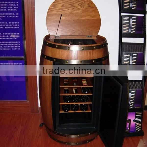 18 Bottles 48L Oak wood wine barrel cabinet