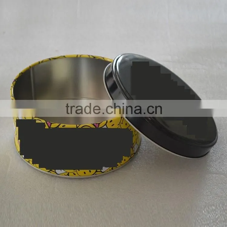 Lovely round metal tin box/gift customized size tin box/2016 costom designed fashion round tin box