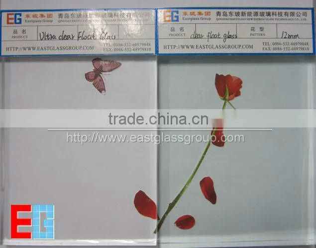 3mm-12mm Low Iron Float Glass with CE & ISO certificate