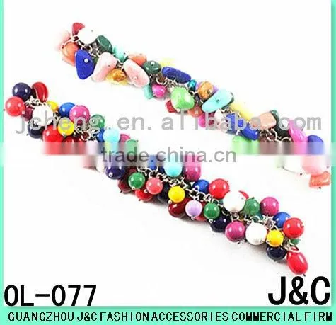 colorful resin bead shoes accessories/shoes chain/shoes ornament
