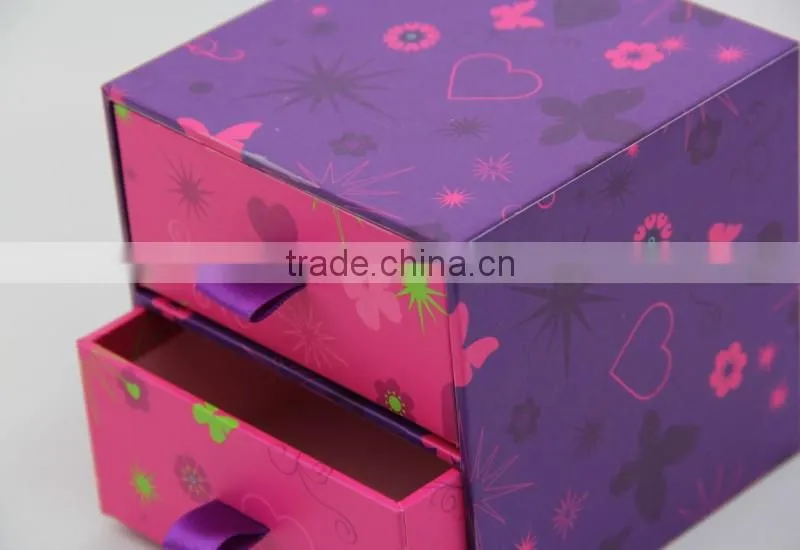 Lovely printed 2 layer kids storage box / jewelry storage box