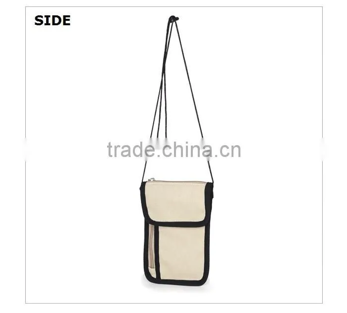 Hot sale nylon neck wallet for passport