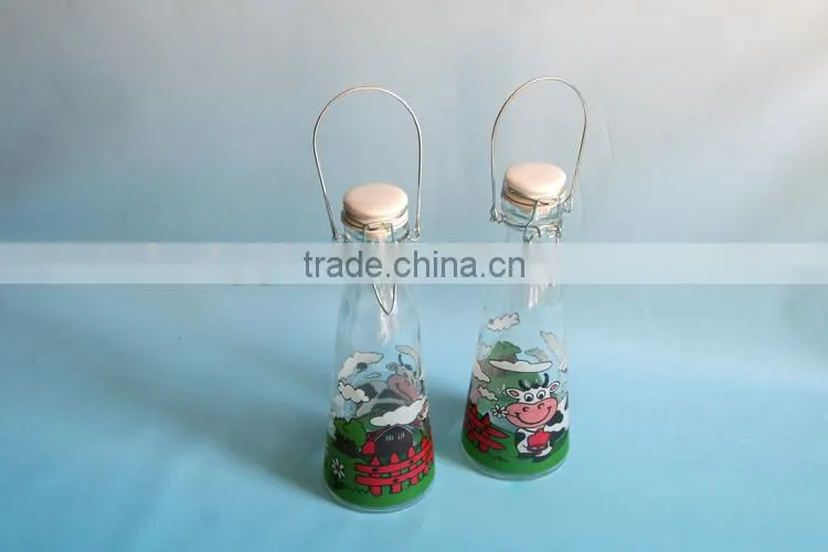 500ml bulk milk glass bottle with ceramic clip lid