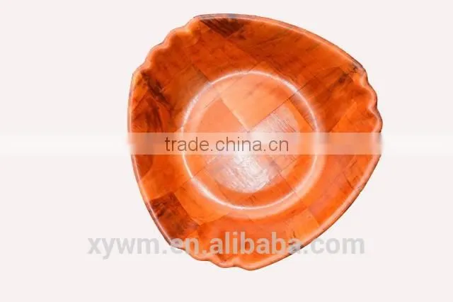 Peach shape of woven wooden plate and dish