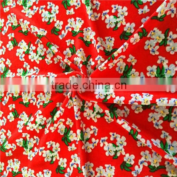 2014 FDY Polyester/Spandex Printed Plain Woven Fabric