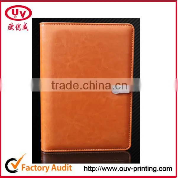 2016/2017 USB PU Leather Notebook Luxury Business Meeting Organizer USB notebook