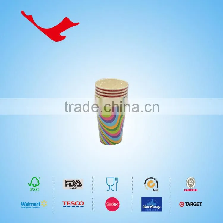 9oz(high) PE coated Single wall disposable paper cups with Printing