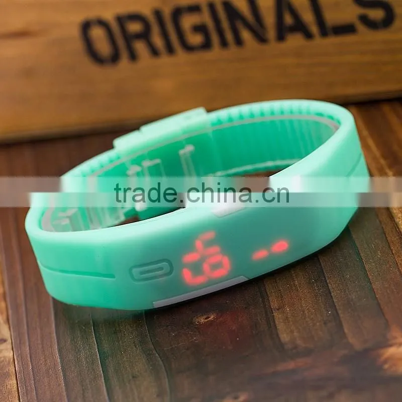 2016 Fashion Touch Screen Candy-color LED Bracelet Digital Watches Wrist Watch Sports Wristwatch Silicone band led wristwatch