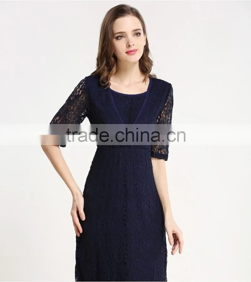 Elegant Lace breastfeeding party dress maternity clothes Fashionable