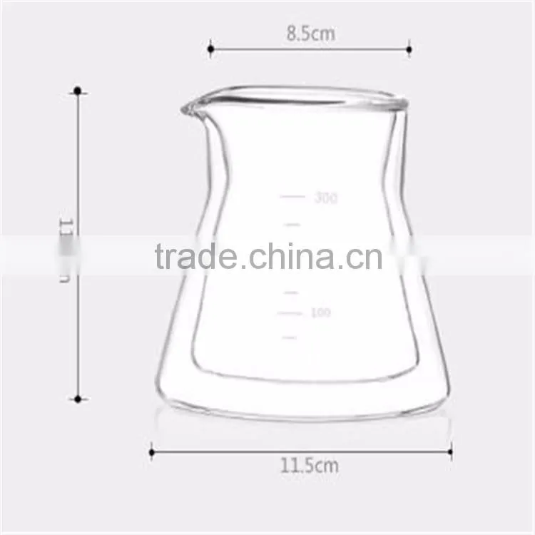 Double wall heat-resistant borosilicate glass coffee pot with calibration and filter hot sale product 300ML