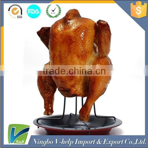 Food Grade Non-stick Collapsible Vertical Chicken Roaster