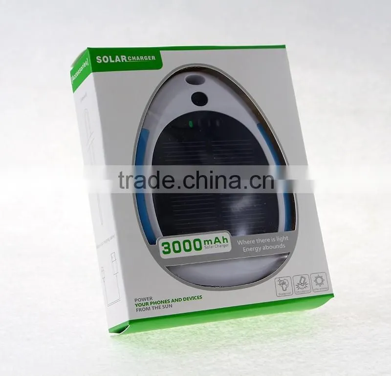 Wholesale gifts waterproof 3000mah rohs solar cell phone charger