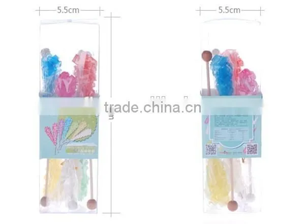 Hard candy rock lollipop candy yellow color crystal lollipop sweet