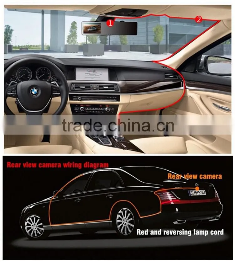 Free shipping Original Full HD 1080P Car DVR Dual Lens Dash Cam Night vision Car Camera Rearview Mirror Black box 168