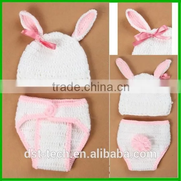 Rabbit shape baby photography props cotton yarn baby costume