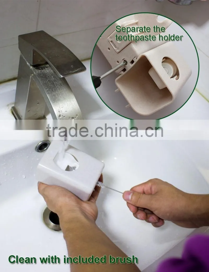 Toothpaste Dispenser Toothpaste Holder Wall Mounted Dustproof Automatic Toothbrush Holder