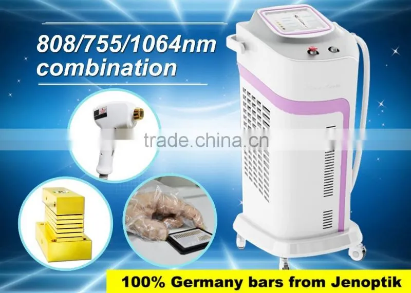 Dark skin 808/755/1064nm combination Permanent Hair Removal Laser Diode machine for Clinic