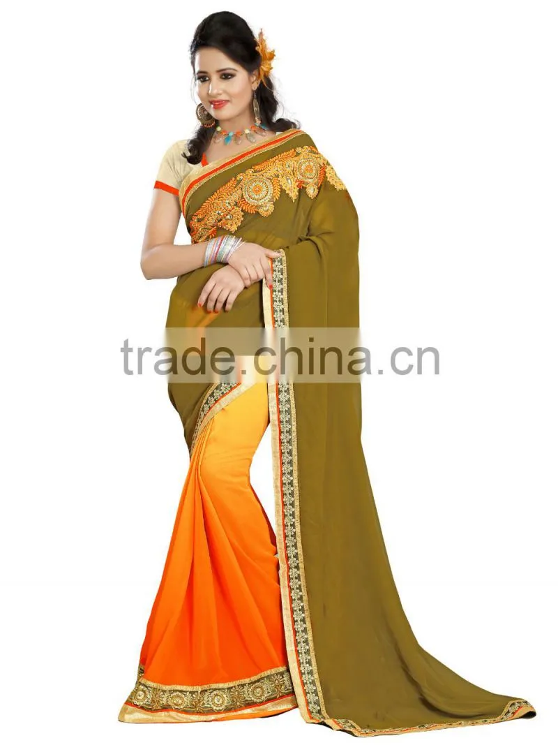 Surat Hot selling weightless padding embroidery sarees