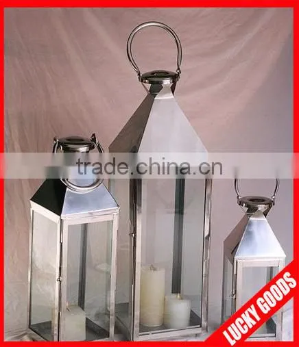 high quality mirror polished stainless steel candle lantern for decoration