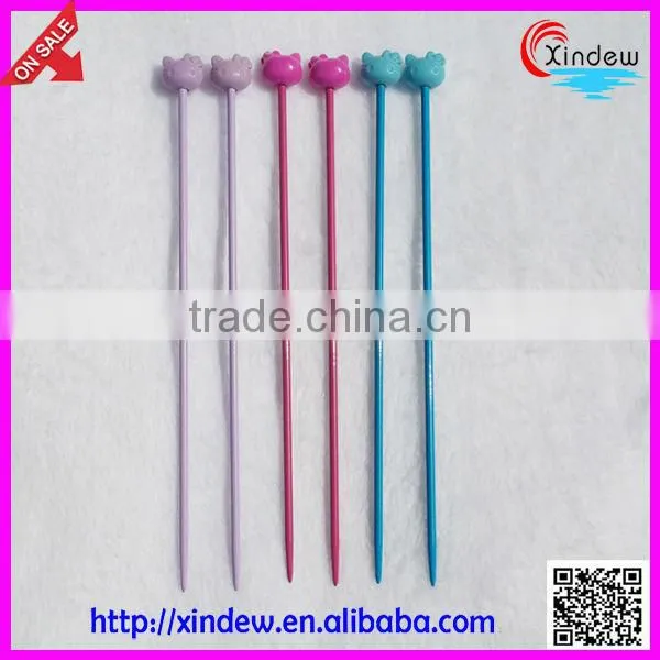 20cm animal head fancy aluminum knitting needles for children