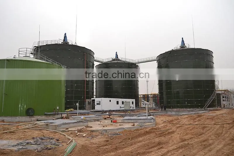 Excellent corrosion resistance glass fused to steel aeration digester tanks with roof