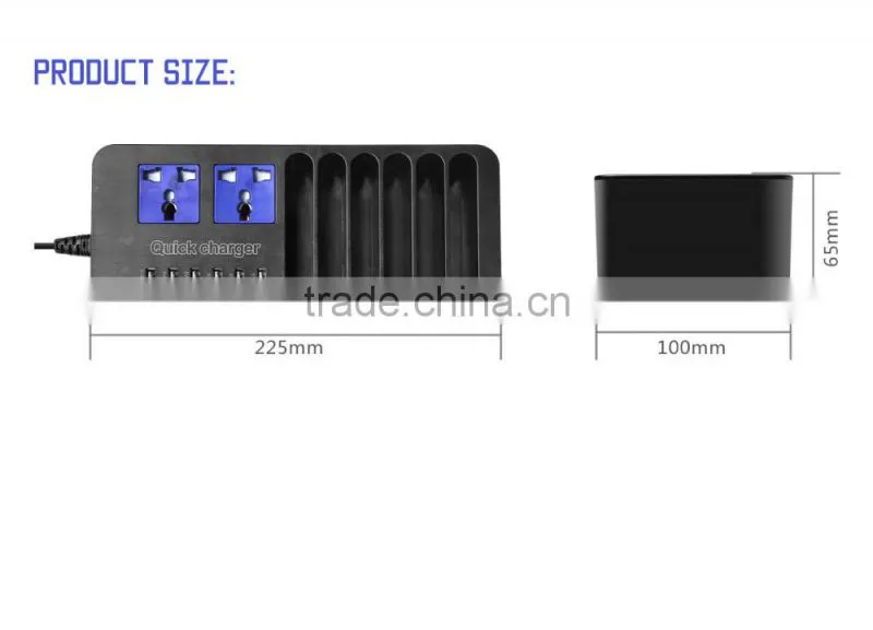 Multi-Functional Smart Digital Power Charger With 6 Ports For IPhone 6s IPad Air Mini Samsung Smartphone Tablet Laptop