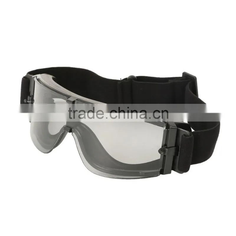 Black Racing Sport Anti-UV Motorcycle Scooter Riding Goggles Eyeware Adjustable