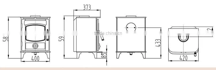 Factory Direct selling cast iron wood burning red enamel fireplace indoor freestanding HF905UAE