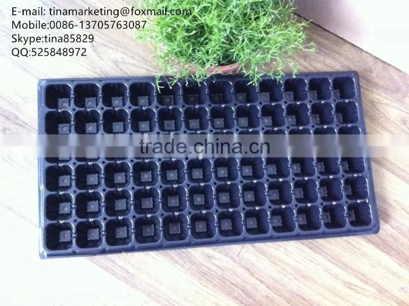 High Quality Vegetable Plastic Nursery Seedling Tray Black Plastic Plant Seed Growing Tray