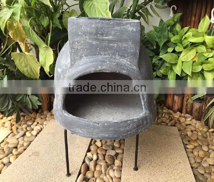 Grey color outdoor terracotta pizza oven for party BBQ