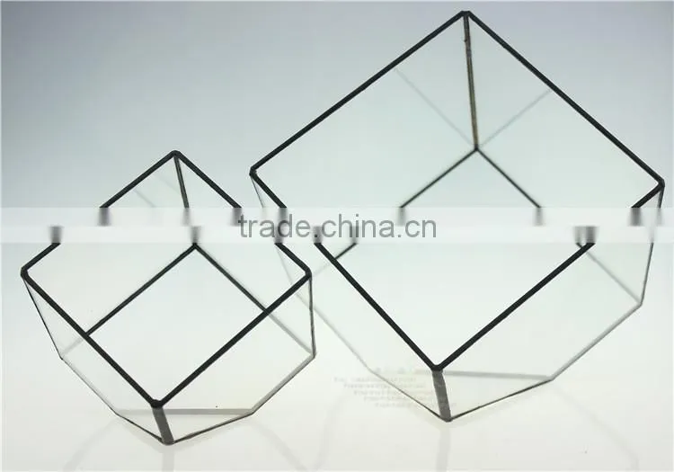 DIY decor accessories bevel square glass greenhouse indoor plant glass terrarium
