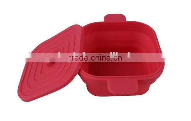 Portable Collapsible Silicon Bowls with Lids
